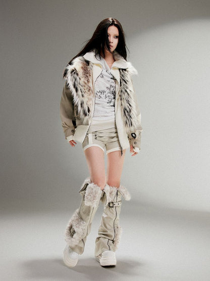 Fake Two Piece Pu Leather Jacket【s0000011252】