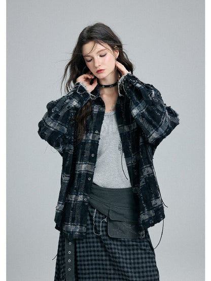 Raw Edge Plaid Patchwork Skirt【s0000016264】
