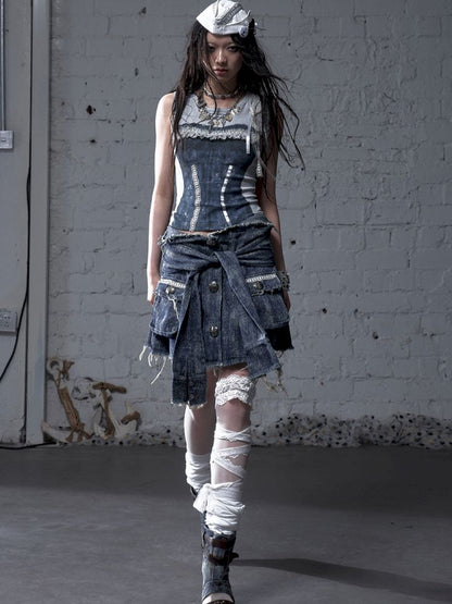 Ssleeveless fitted knit short vest【s0000012791】