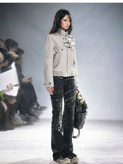 Splicing Hole Grunge Straight Jeans【s0000016284】