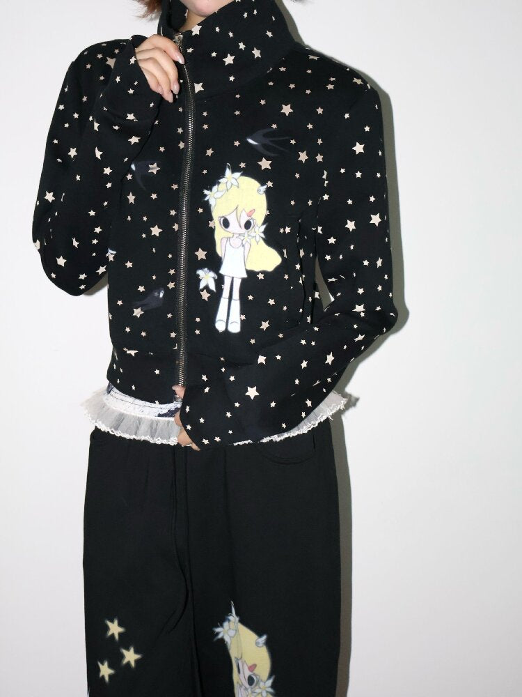 Illustration Short Shoulder Sweatshirt【s0000018664】