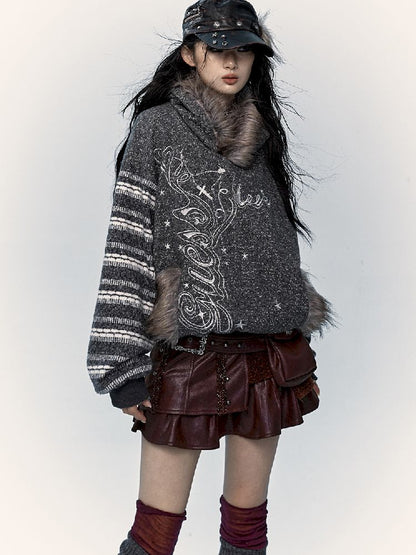 Embroidery PLUSH LOOSE PULLOVER [S0000011213]