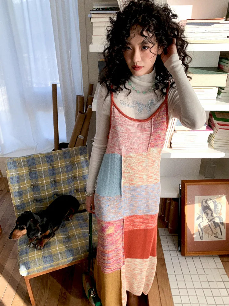 Knit Stretch Spaghetti Strap Dress【s0000013985】