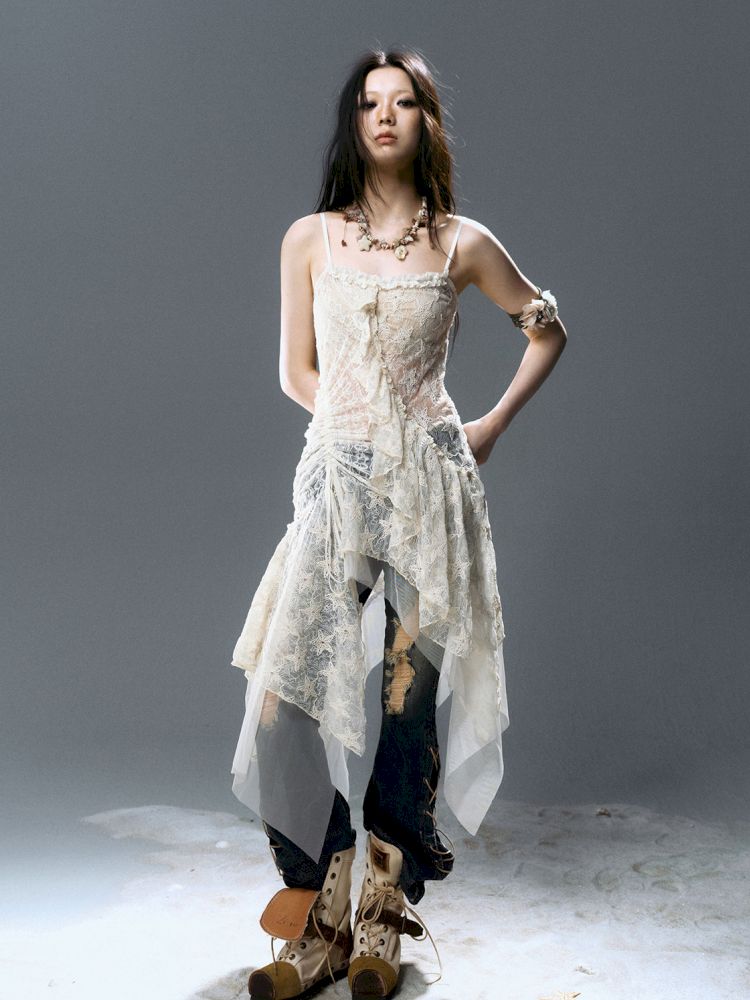 No-wash slim-fit ripped low-rise jeans【s0000012805】