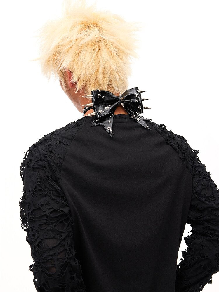 Rivet Metal Decoration Bow Collar【s0000016497】