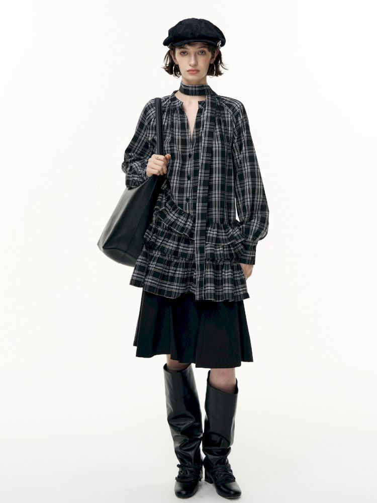 Plaid Ruffle Dress【s0000013739】