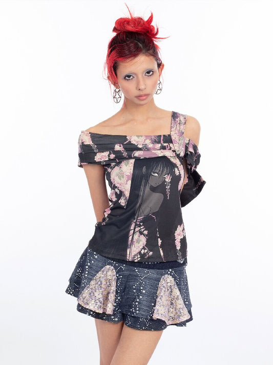 Imitation Denim Patchwork Skirt【s0000018066】