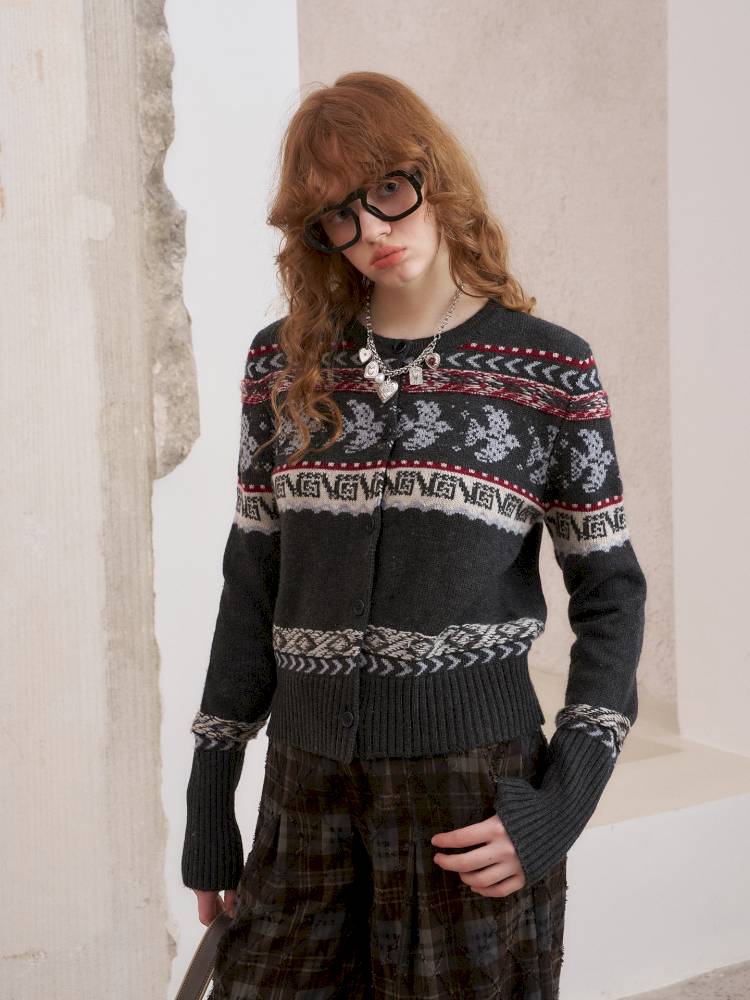 Button-Up Knit Cardigan Jacket【s0000014393】