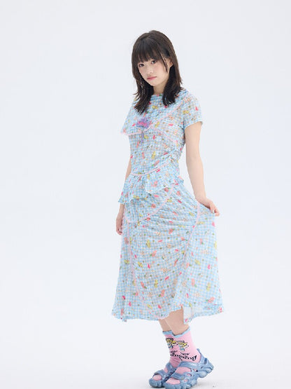 Bunny Lace Asymmetrical Skirt Set【s0000017690】