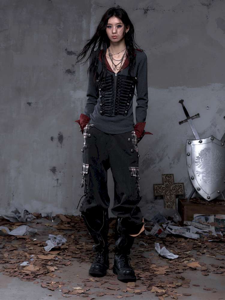 Vintage Punk Knight Slim Fit Shirt【s0000014652】