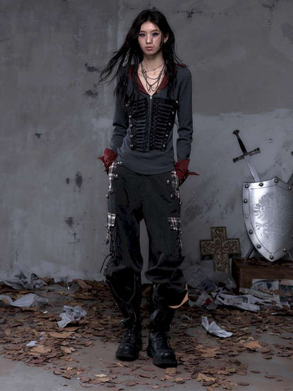 Vintage Punk Knight Slim Fit Shirt【s0000014652】