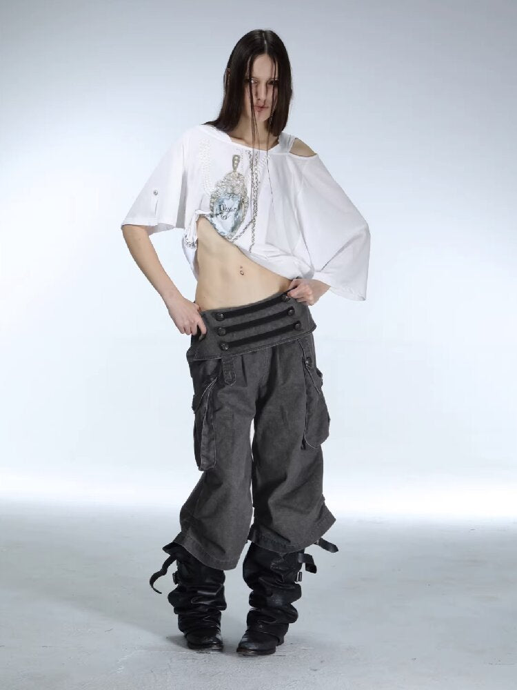 Vintage Low Rise Cargo Cropped Pants【s0000015906】