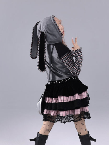 Velvet Striped Fluffy Note Skirt【s0000016226】