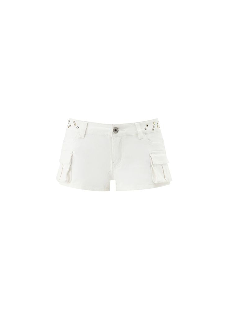 Studeded Workwear Low Waisted Hipster Proportionate Shorts [S0000009429]