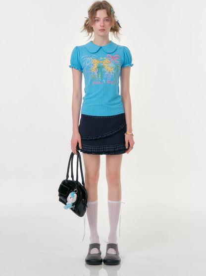 Plaid Pleated Hem Slimming Skirt【s0000016608】