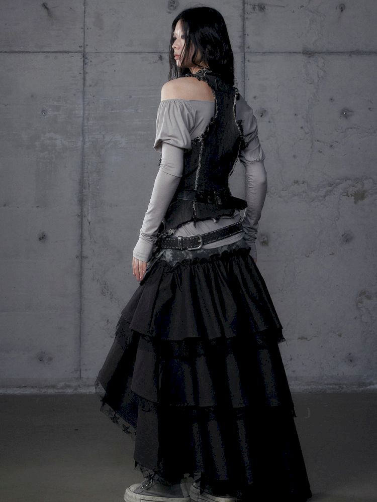 Stacked Waisted Irregular Vest【s0000013472】