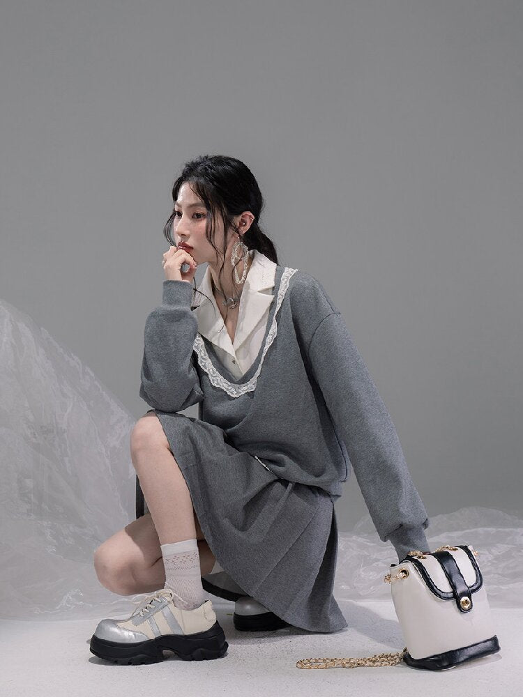 Waist Slit Cotton Dress Shirt【s0000015743】