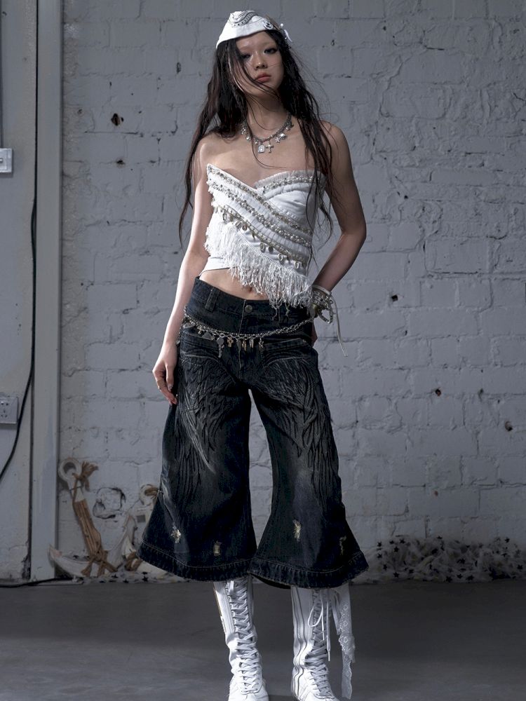 Irregular short strapless vest【s0000012783】