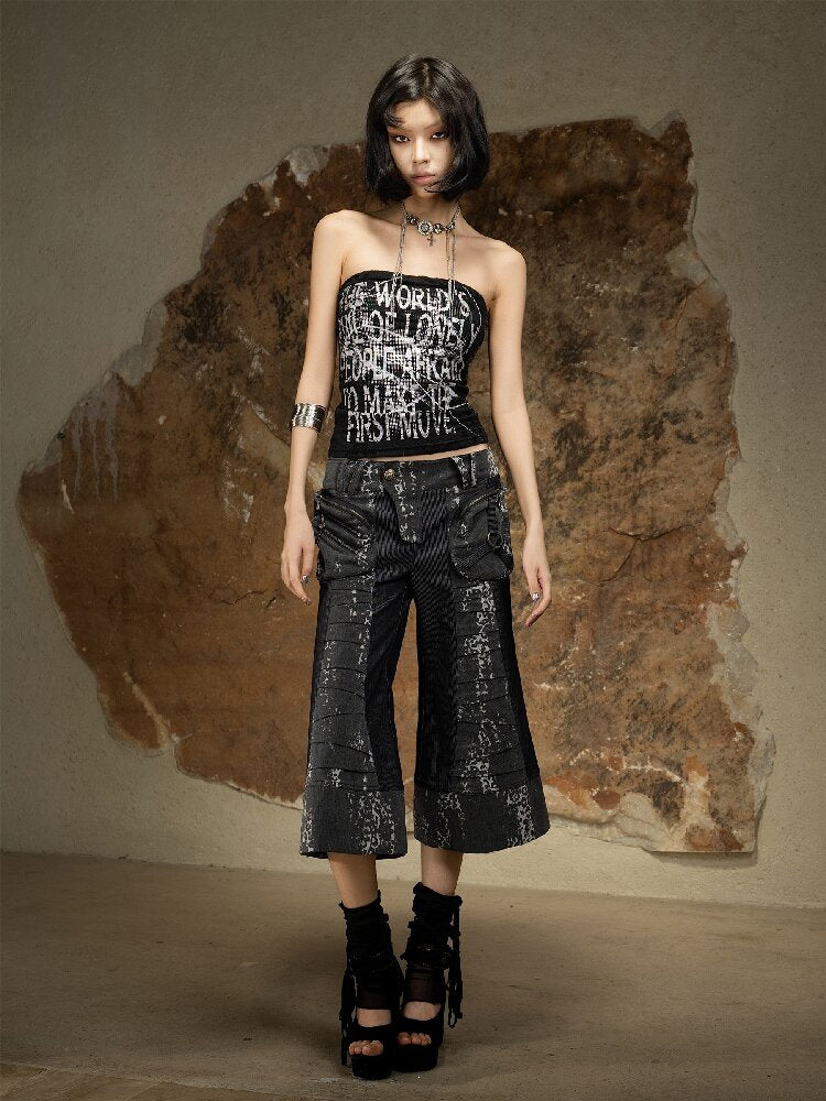 Dark Punk Cropped Bootcut Pants【s0000016887】
