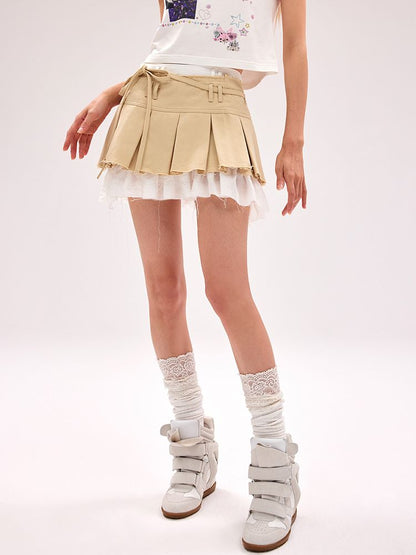 Raw-edge Pleated Skirt【s0000012178】