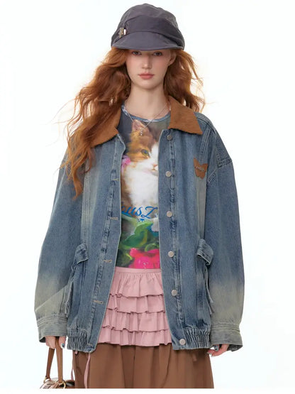 Vintage Relaxed-Fit Denim Jacket【s0000014349】