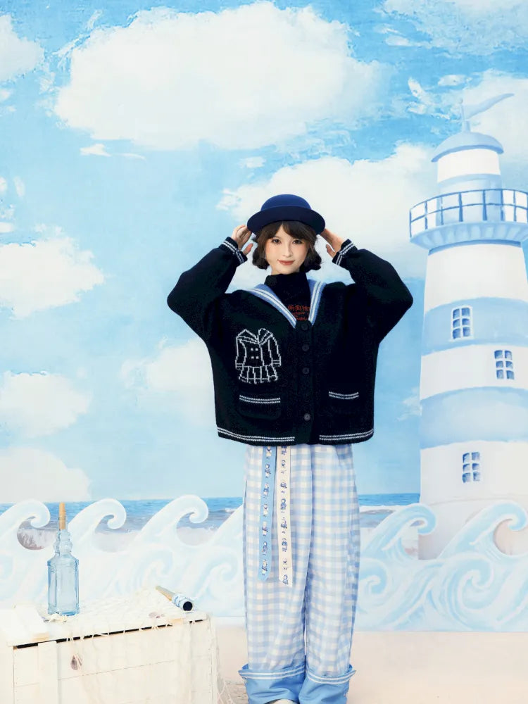 Checkered Wide-Leg Trousers【s0000014158】