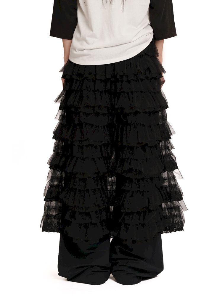Lightweight cake-style midi skirt【s0000012568】