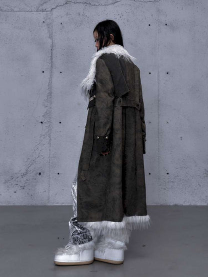 Modern Knight Fur Long Trench Coat【s0000014924】