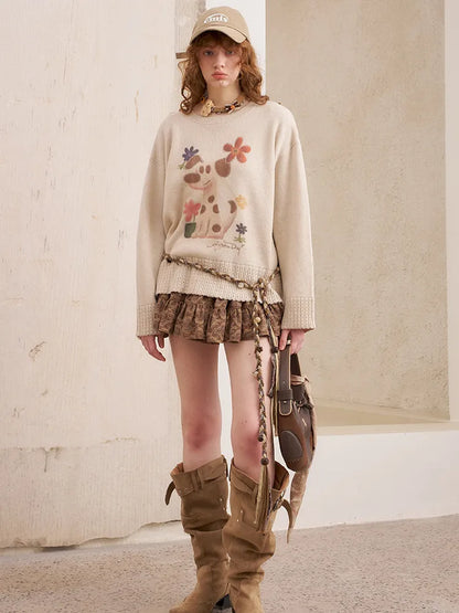 Openwork Oversized Pullover Knit Sweater【s0000014086】
