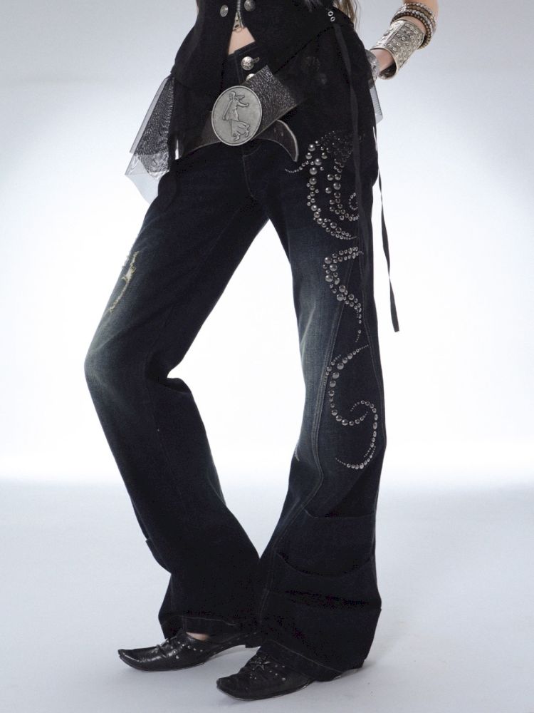 Frayed Layered Silhouette Denim Pants【s0000013903】