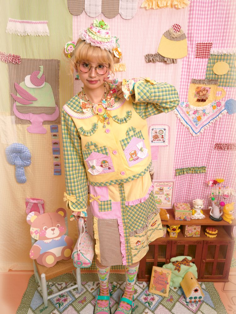 Jacket & Patchwork Half Skirt Set【s0000013703】