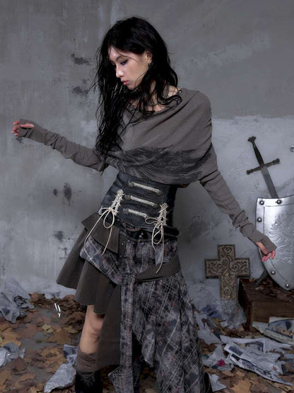 Double-breasted belted waist belt【s0000014464】