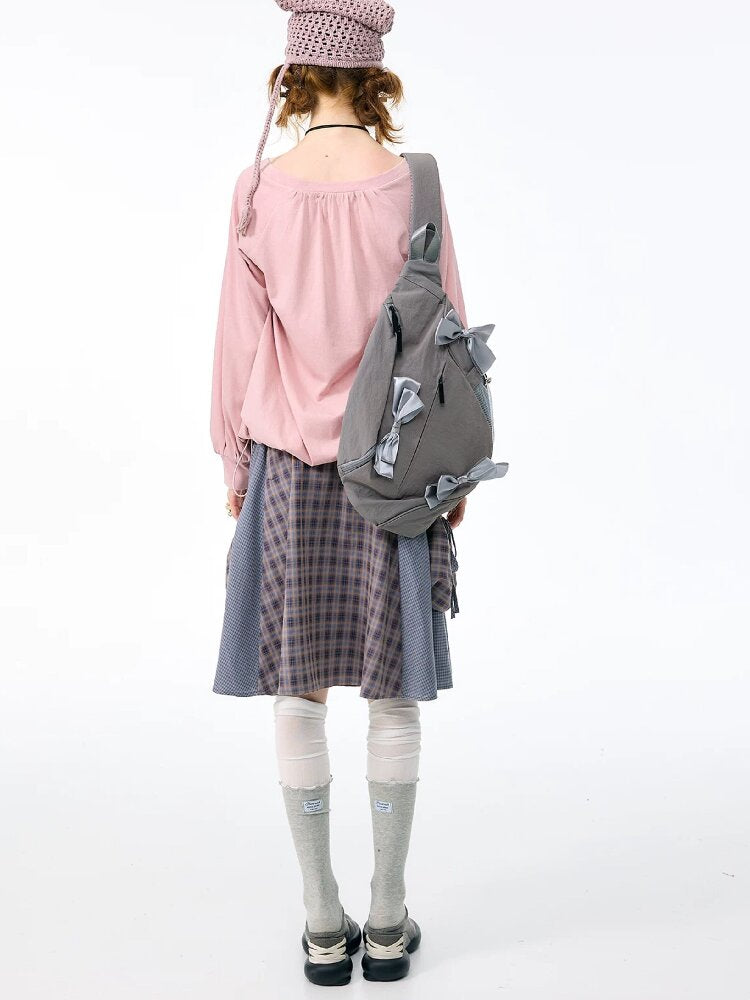 Vintage Plaid Patchwork Midi Skirt【s0000017871】