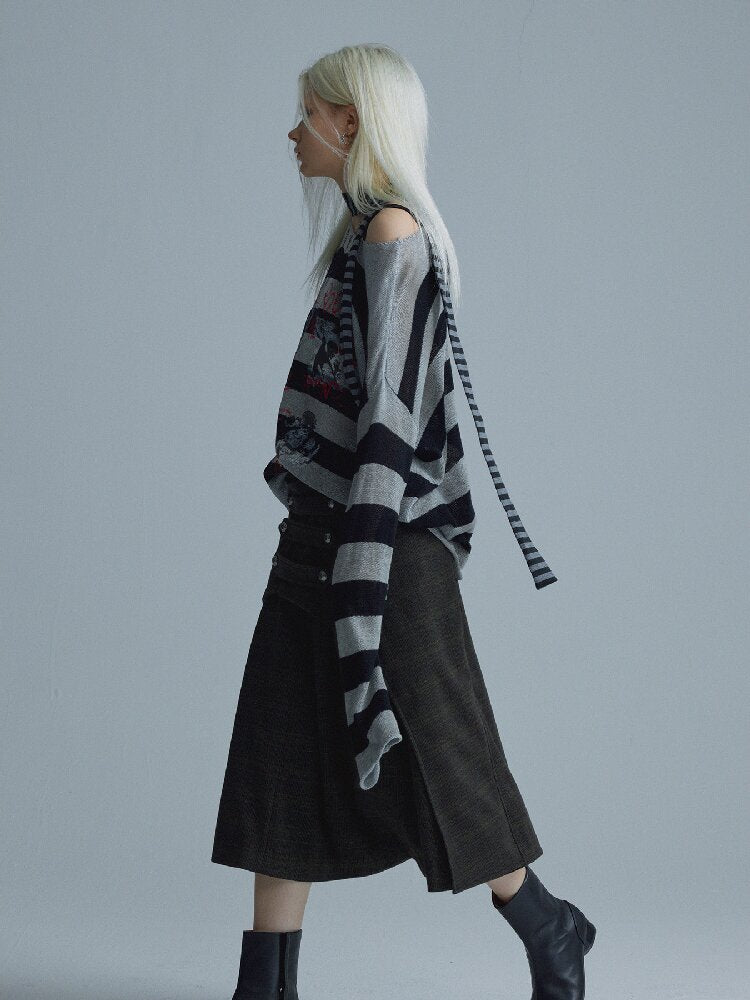Light Asian Rock Striped Sweater【s0000018550】