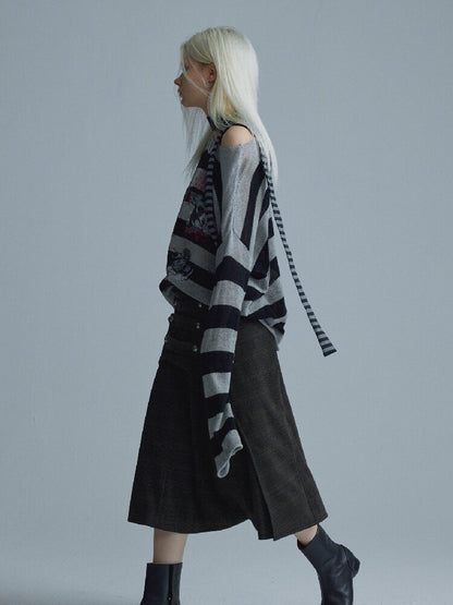 Light Asian Rock Striped Sweater【s0000018550】