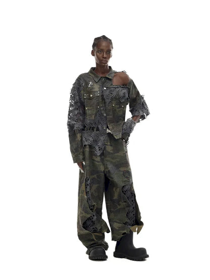Gender-Neutral Y3K Painted Denim Pants【s0000014013】
