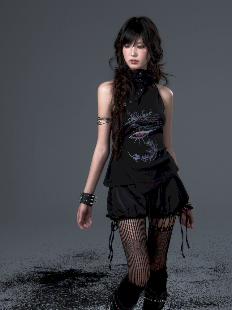 High Neck Lapel Knit Sleeveless Tank Top【s0000012446】