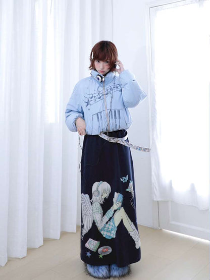 Dreamcore Blue Gray Reversible Padded Jacket【s0000014698】