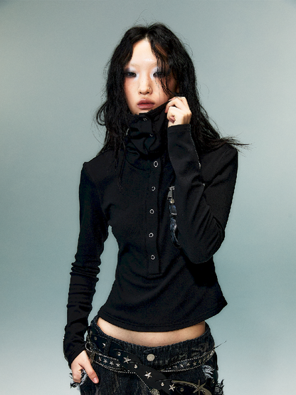 슬림 니트 긴 소매 바닥 셔츠 [S0000011480]