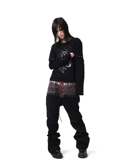 Fake Two Piece Printed Long Sleeve【s0000018198】