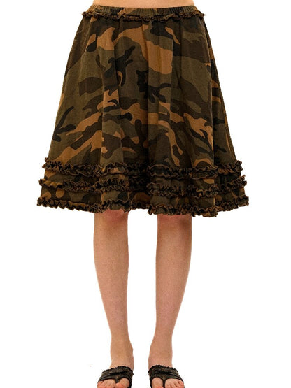 Camo Multi Layer Lace A Line Skirt【s0000017913】