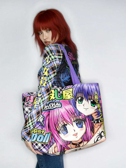 Two-Dimensional Y2K Dupont Paper Tote Bag【s0000014914】