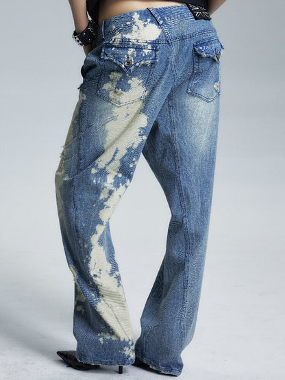 Low Rise Distressed Denim Trousers【s0000017002】