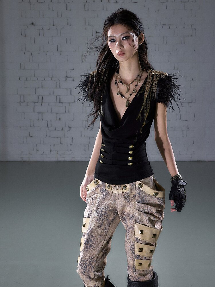 Parched Ostrich Feather Vest【s0000016200】