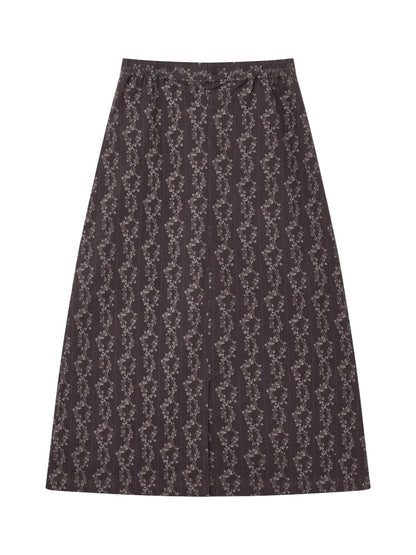 Retro-inspired versatile print maxi skirt【s0000013992】