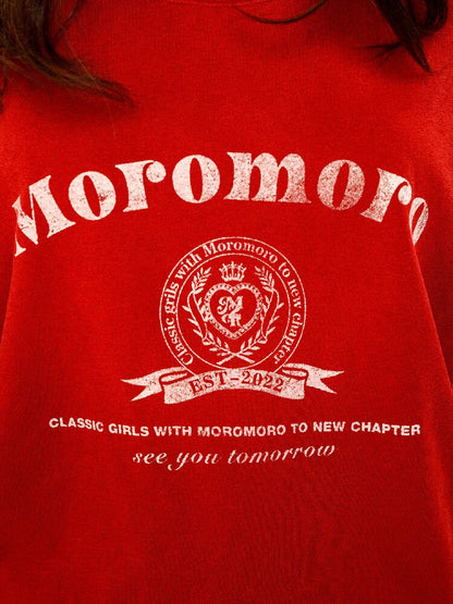 College Emblem Off Shoulder T Shirt【s0000017443】