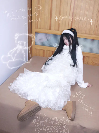 Granulated Sweatshirt with Lace Trim【s0000014345】