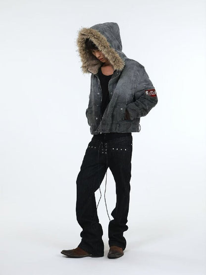 Stacked Raw Denim Zipper Jeans【s0000018188】