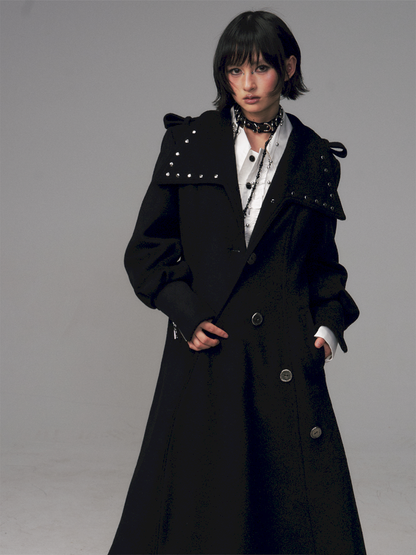 Dark A-Line Temperament Wool Coat【s0000014707】