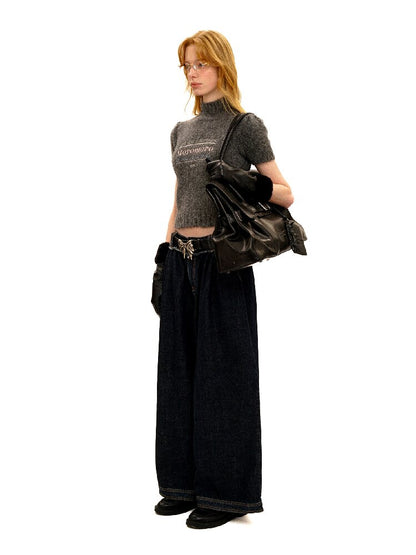 Waist Raw Lace Loose Jeans【s0000016071】